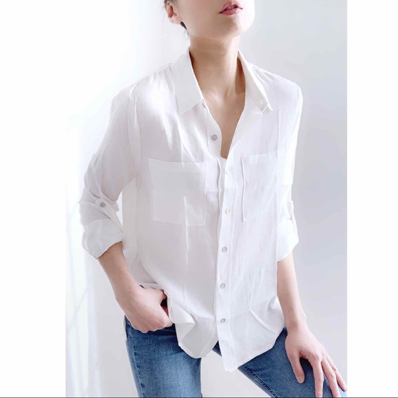 CLASSIC SOFT BUTTON DOWN SHIRT - WHITE - Picture 3 of 7